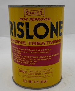 Vintage Shaler Rislone Engine Treatment 1 Quart Metal Oil Additive Can