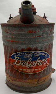 Vintage Delphos Galvanized Gasoline Can The New Delphos Mfg. Co. Ohio