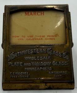 Vintage Northwestern Glass Co. Perpetual Advertising Desk Calendar Minneapolis