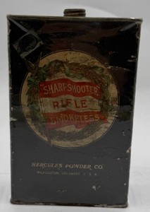 Vintage Hercules Powder Co. Sharpshooter Rifle Smokeless Powder Advertising Tin
