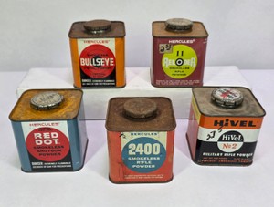 &nbspVintage Hercules Smokeless Rifle Powder Advertising Tins