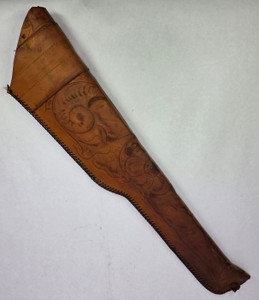 Vintage Tooled Leather Rifle Scabbard Floral Western Saddle Gun Case