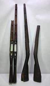 Antique Long Gun Wooden Stocks &amp Forearms