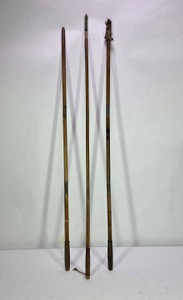 Lot of 3 Vintage Wooden Gun Cleaning Rods with Brass Fittings