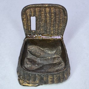 Vintage Miniature Wicker Chair Sewing Basket Pin Cushion