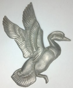 Vintage Cast Metal Flying Duck Wall Plaque