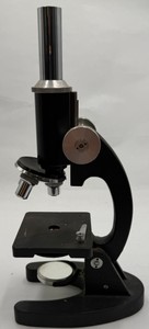 Vintage Monocular Student Microscope Black & Chrome Laboratory Science Instrument