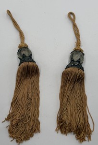 Pair of Vintage Decorative Curtain Tieback Tassels with Crystal Beads