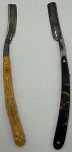 Lot of 2 Vintage Straight Razors with Decorative Handles
