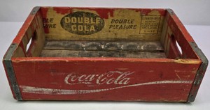 Vintage Coca-Cola Double Cola Wooden Soda Advertising Crate