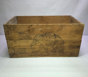 Vintage Wear Wool Society Trousers Elephant Wooden Shipping Crate Standard Railroad Container