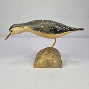 Hand Carved Shorebird Sandpiper Wooden Decoy Folk Art