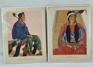 Pair of Native American Portrait Prints Two Guns & Only Child Piegan