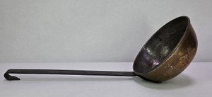 Vintage Long Handle Brass Ladle Primitive Kitchen Hearth Utensil