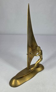 Vintage Brass Sailboat Letter Opener Nautical Desk Accessory