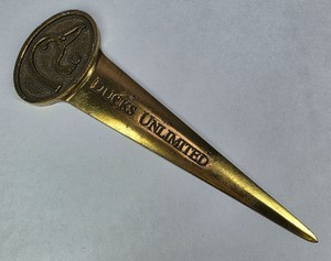Vintage Ducks Unlimited Brass Letter Opener Duck Head Logo 5