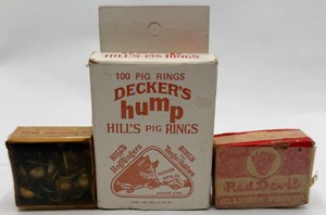 Lot of Vintage Deckers Hump Hills Pig Rings & Red Devil Glazier Points