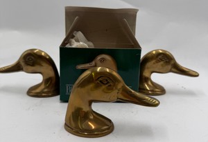  Lot of Boundary Waters Brass Duck Head Bookends Daytons Original Box