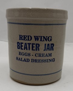 Vintage Red Wing Stoneware Beater Jar Eggs Cream Salad Dressing Crock