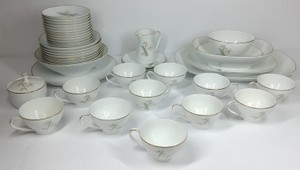 Noritake Oriental 6341 China Dinnerware Set  Bamboo Pattern Cups, Plates, Bowls & Serving Pieces
