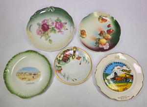 Vintage Decorative Souvenir &amp Floral Porcelain Plates Dakota Territory Centennial