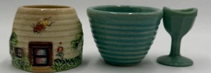 Vintage Ceramic Planters &amp Pedestal Vase Cottage Beehive Style