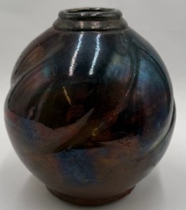 Bradley J. Bachmeier Signed Raku Art Pottery Vase 1998