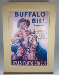 Buffalo Bill Sells-Floto Circus Reproduction Poster on Wooden Easel  Impact Images Western Display