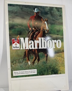 Vintage Marlboro Cowboy Advertising Sign  Marlboro Man Horseback Tobacco Store Display