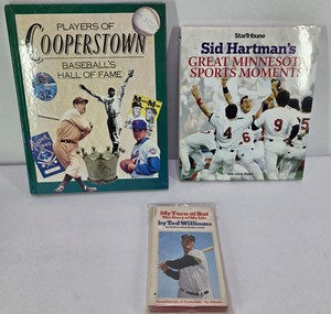 3 Baseball & Minnesota Sports Collectibles  Cooperstown Hall of Fame, Sid Hartman & Ted Williams