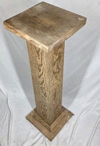 Vintage Rustic Wood Pedestal Display Stand  Square Top Column Plant or Sculpture Base