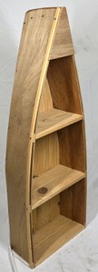 Rustic Wooden Canoe-Shaped 3-Tier Display Shelf  Nautical Cabin Wall or Flooe Decor