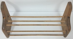 Vintage Wooden 5-Rung Rack with Curved Side Supports