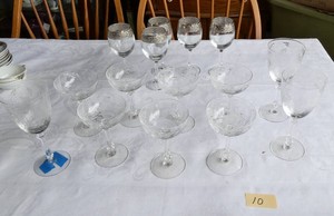 Crystal wine and sherbet stemware
