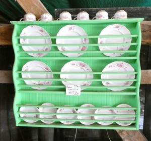 Set of Homer Laughlin China with plate rack