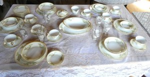 1930s Meito hand painted china 51 pieces