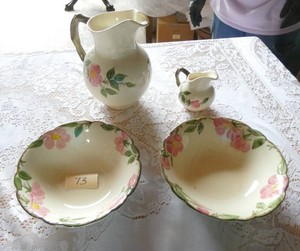 Franciscan Earthenware Two 9 bowls, pitcher and creamer