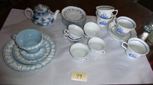 Wedgwood Queensware and Clipper Ship, Verbano cups and saucers