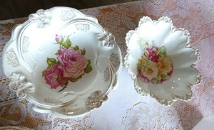 Two vintage floral bowls