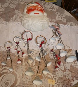 Lighted Santa and antique paper Japan ornaments