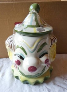 RARE Starnes Pottery Clown Cookie Jar