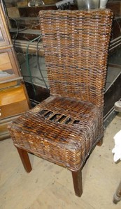 Vintage Rattan tall back chair 42 tall