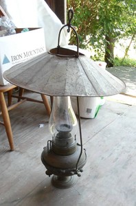 Antique hanging oil lamp