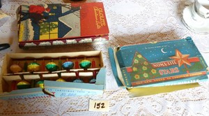 Vintage Christmas lights including bubble lights and stars