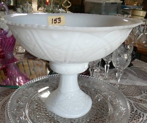 2 piece Milk glass Fruit Bowl