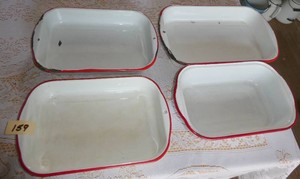 FOUR Enamelware roasting baking pans