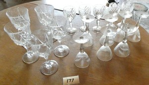 Lot of 17 glass stemware