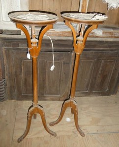 Two vintage plant stands