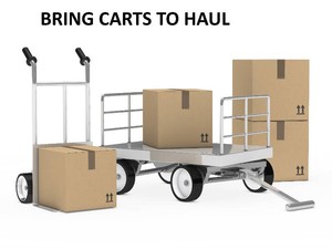 If you are buying Furniture - please bring a 2 wheel dolly or extra help to load it