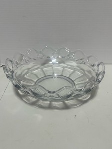Vintage Imperial Glass Crocheted Crystal Serving Bowl